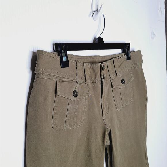 Sundance Cargo Pants 12P Petite Khaki Mid Rise Stretch Cotton Pockets Utility - Picture 2 of 10